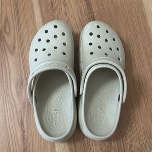 Platform crocs size 8 beige